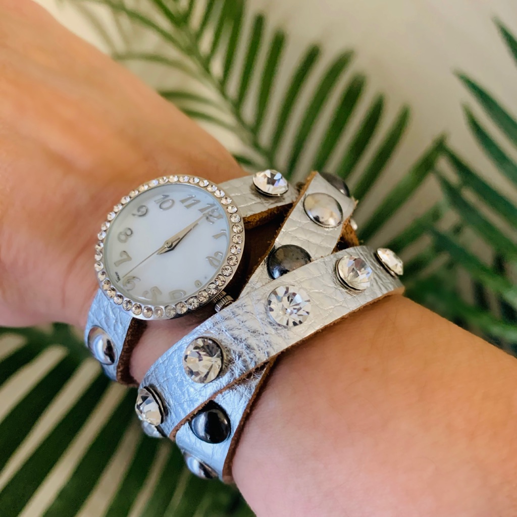 Francescas Leather Triple Wrap Watch